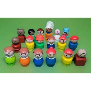 Vintage Fisher Price Little People Mix Figures LOT of 18 Some RARE 60s & 70s